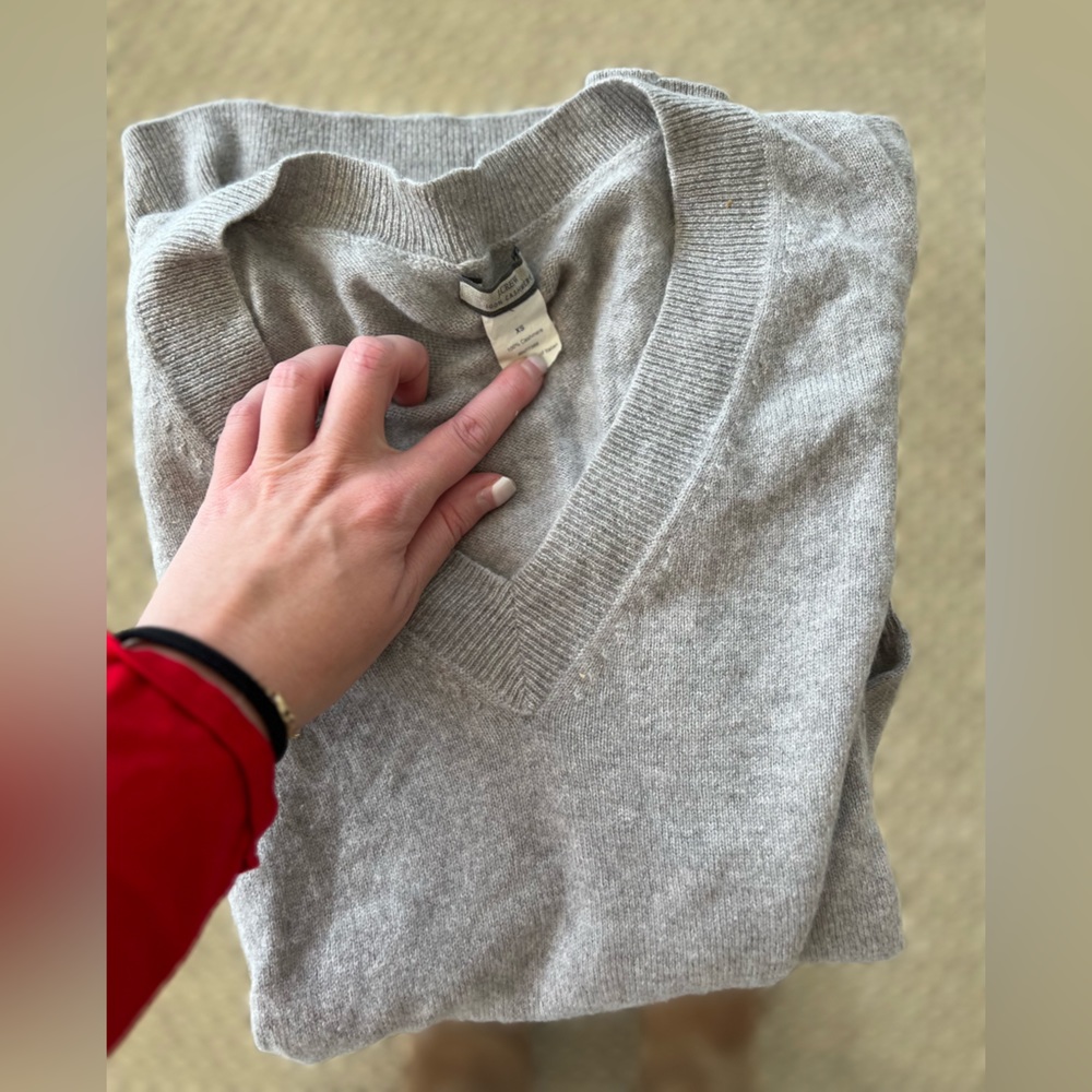 Grey J. Crew Cashmere Sweater XS